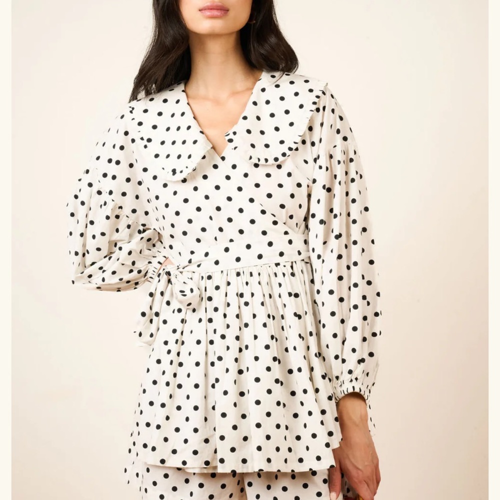 Polka Dot Blouse - Black and White